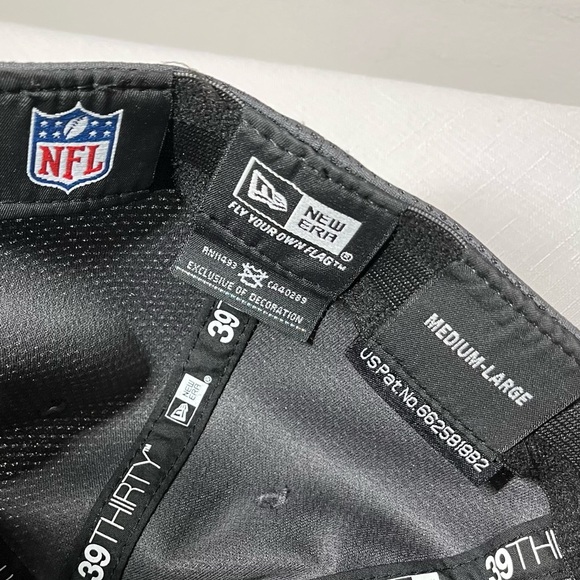 New Era Gray and Black 39THIRTY Cap. Green Bay Packers. Medium Large - Picture 5 of 5